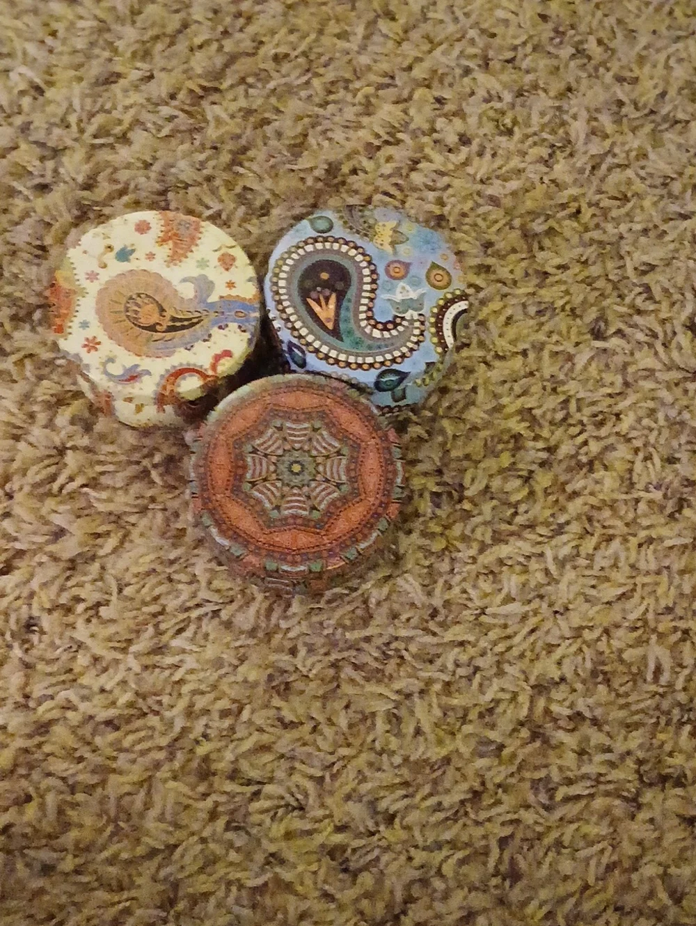 Boho Paisley Decorative Tin Set - Multicolor Candles 3pk